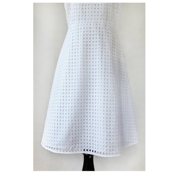 J CREW White Eyelet Lace Fit & Flare Dress 2 S - Picture 7 of 12